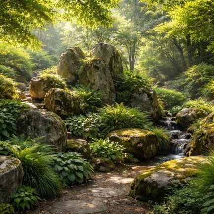 jardin-roches-plantes-luxuriantes-soleil