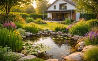 bassin-retention-plantes-maison-floue
