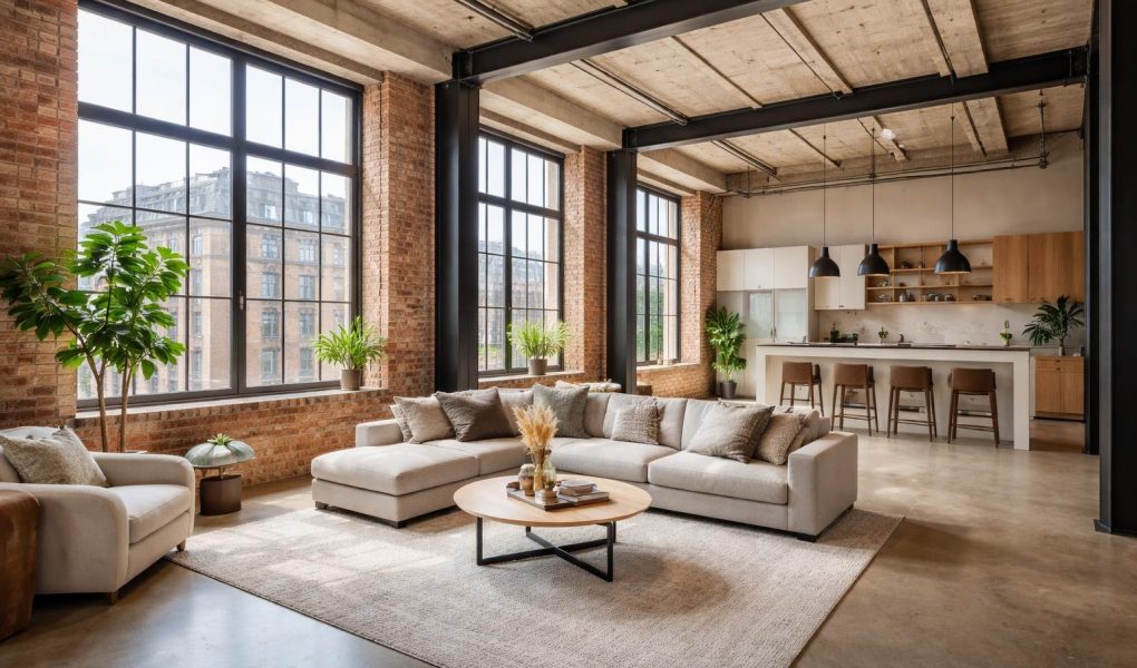 loft-spacieux-briques-poutres-metal