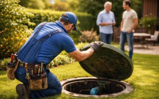 plombier-tenue-bleue-jardin-verdoyant