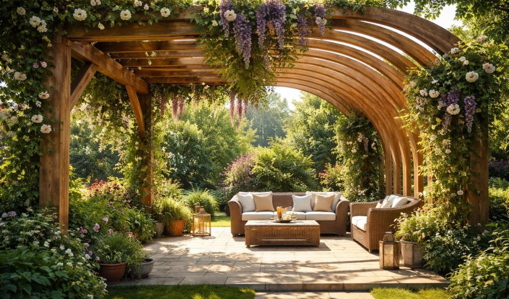 pergola-bois-plantes-grimpantes-sereine