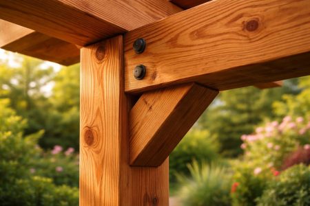 gros-plan-bois-douglas-jardin-flou