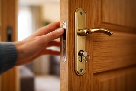 main-floue-porte-bois-serrure