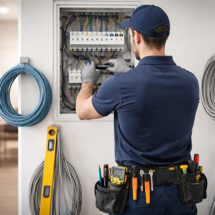 electricien-uniforme-tableau-maison-moderne