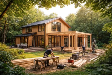maison-moderne-bois-vegetation-ouvriers